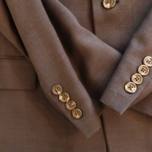 RALPH LAUREN mens wool cashmere blazer plaid dark navy 44R 2 button sports jackt - Picture 5 of 16